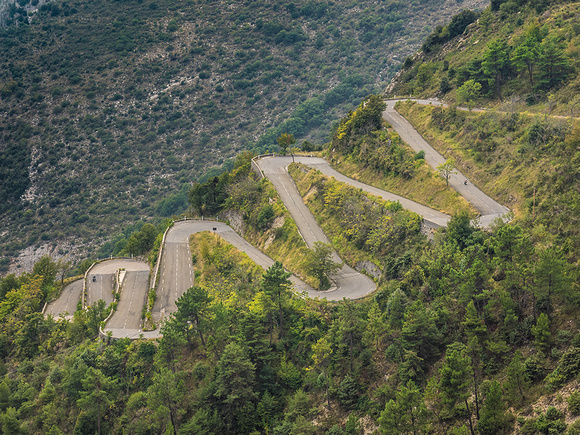 Hairpin turns to Sospel, France
