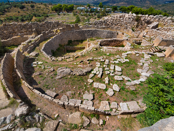 Circular burial ground for the elite of Mycenae, Greece