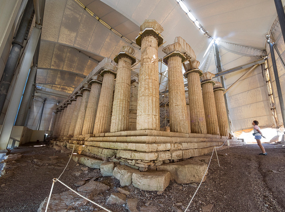 Temple od Apollo Epicurius, Bassae, covered for restoration. 450 BC.