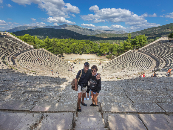 Two tourists in Epidaurus, Greece