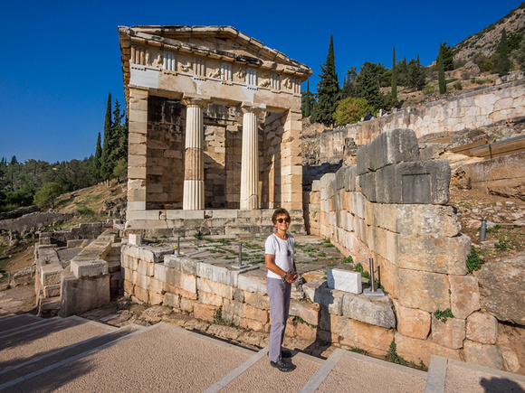 Edie at the Athenian Treasury,Delphi