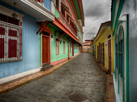 Colorful street leading to Las Penas