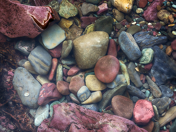 Rocks under water.